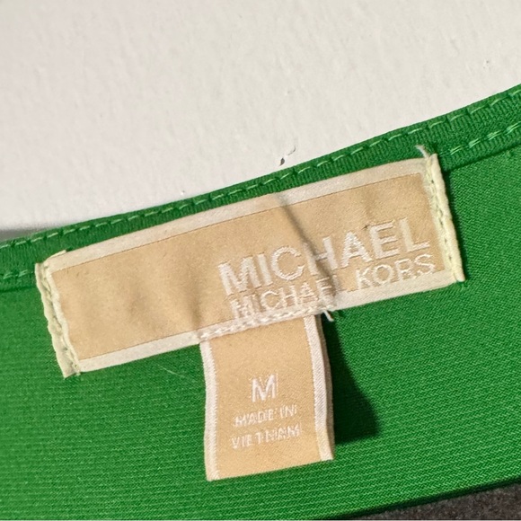 NWOT Michael Kors Green Medium 3/4 Sleeve Shirt - Picture 5 of 13